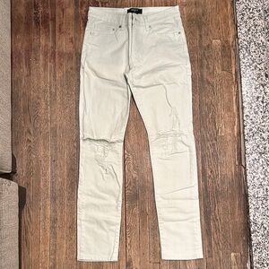 Forever 21 Men's Distressed Pants - Light Mint Green
